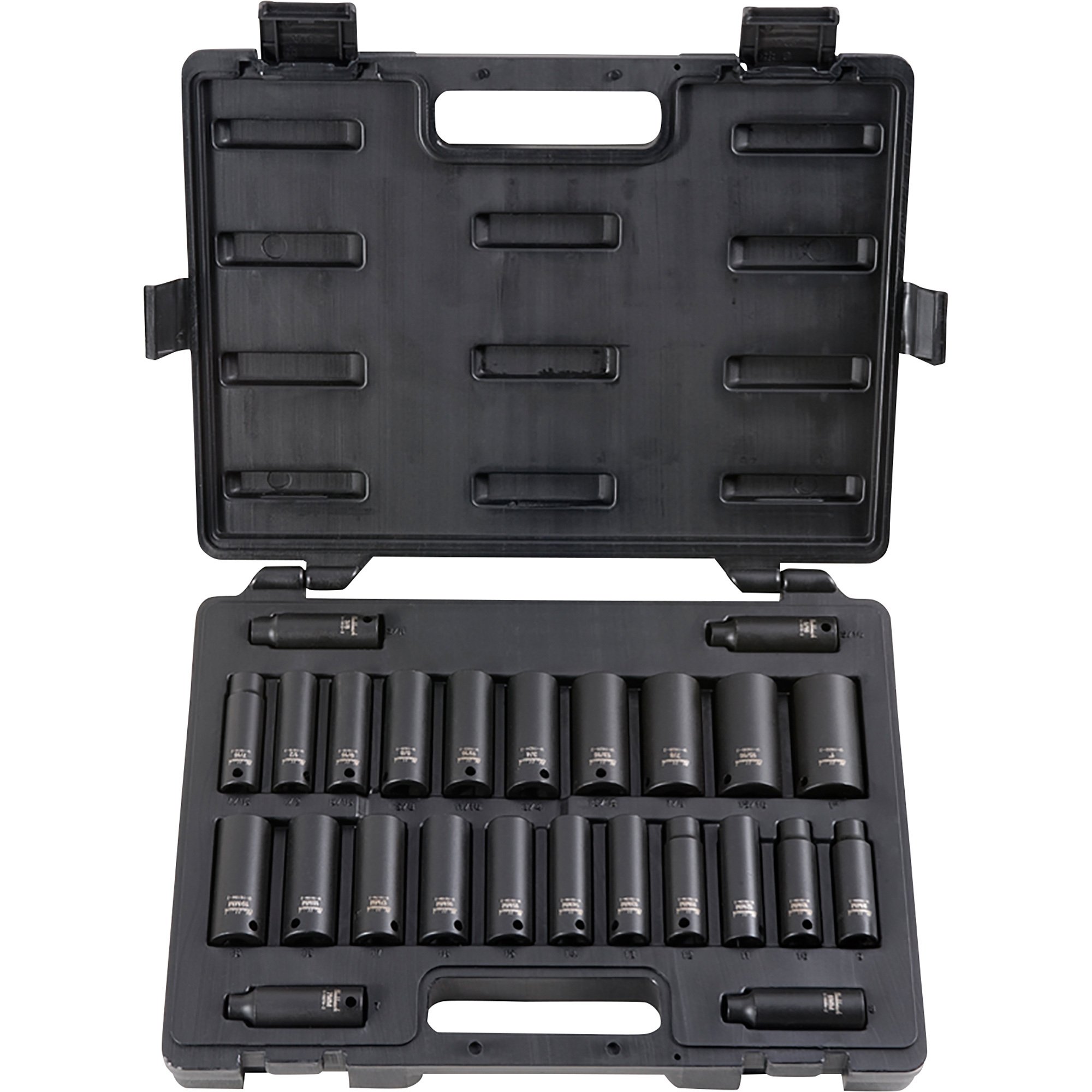 Blackhawk by Proto 25-Pc. Deep Impact Socket Set with Case —3/8in. Drive, SAE and Metric, Model# U-1627CDS
